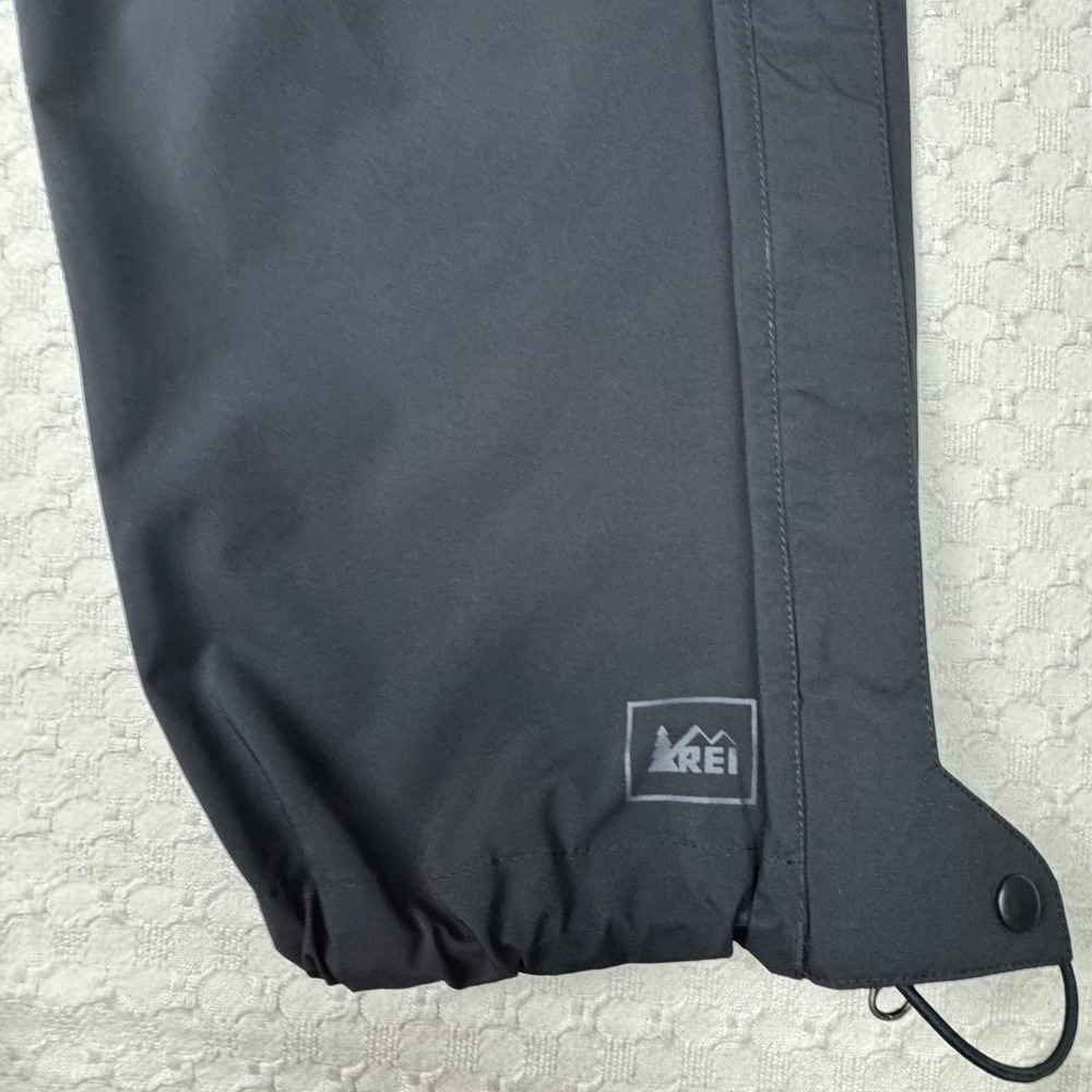 REI E1 Elements Rain Pants Womens M Petite Black Waterproof Outdoor Gorpcore - Picture 10 of 12
